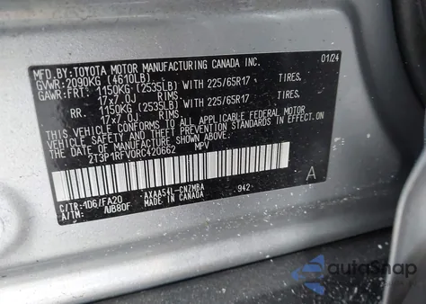 2024 Toyota Rav4 Xle из США, поврежденный, VIN 2T3P1RFV0RC420662